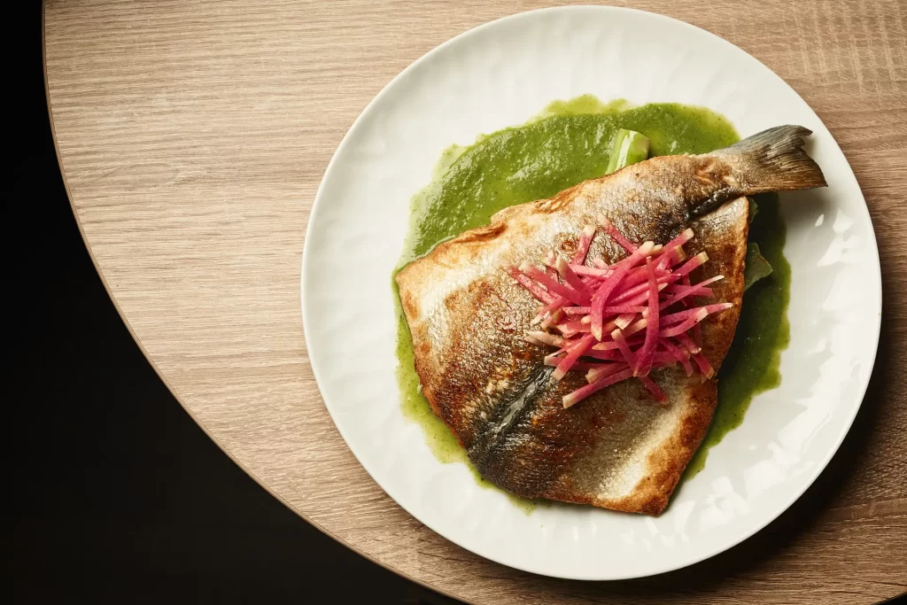 Pan seared seabass